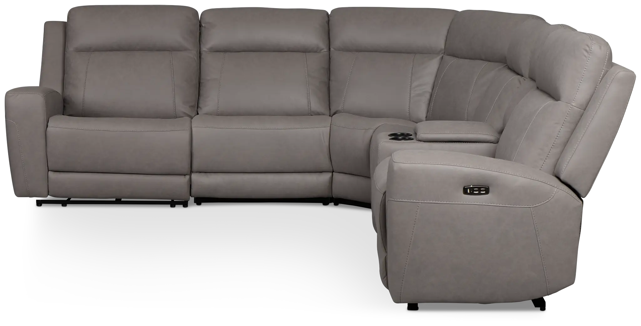 Colton Light Gray Micro Medium Dual Power 2-arm Reclining Sectional Colton Light Gray Micro Medium Dual Power 2-arm Reclining Sectional