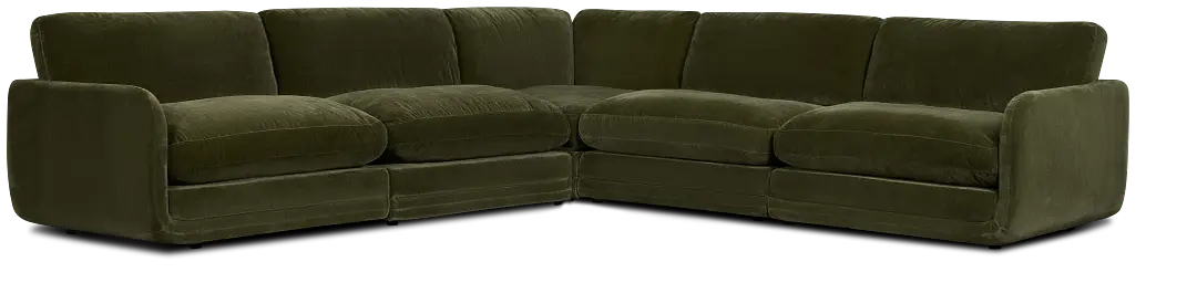 Jules Green Velvet 5-piece Modular Sectional Jules Green Velvet 5-piece Modular Sectional