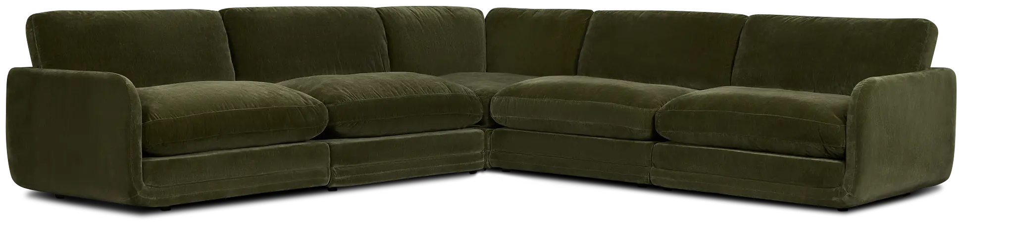 Jules Green Velvet 5-piece Modular Sectional Jules Green Velvet 5-piece Modular Sectional
