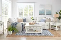 Austin White Fabric Small Right Cuddler Sectional