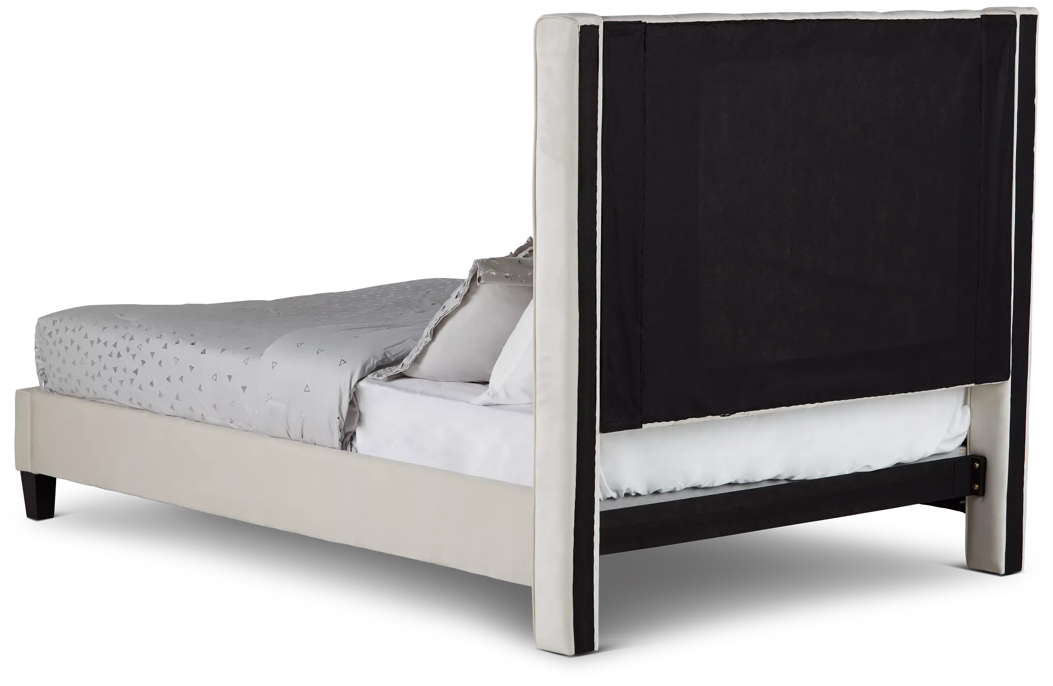 Audrey Beige Velvet Platform Bed