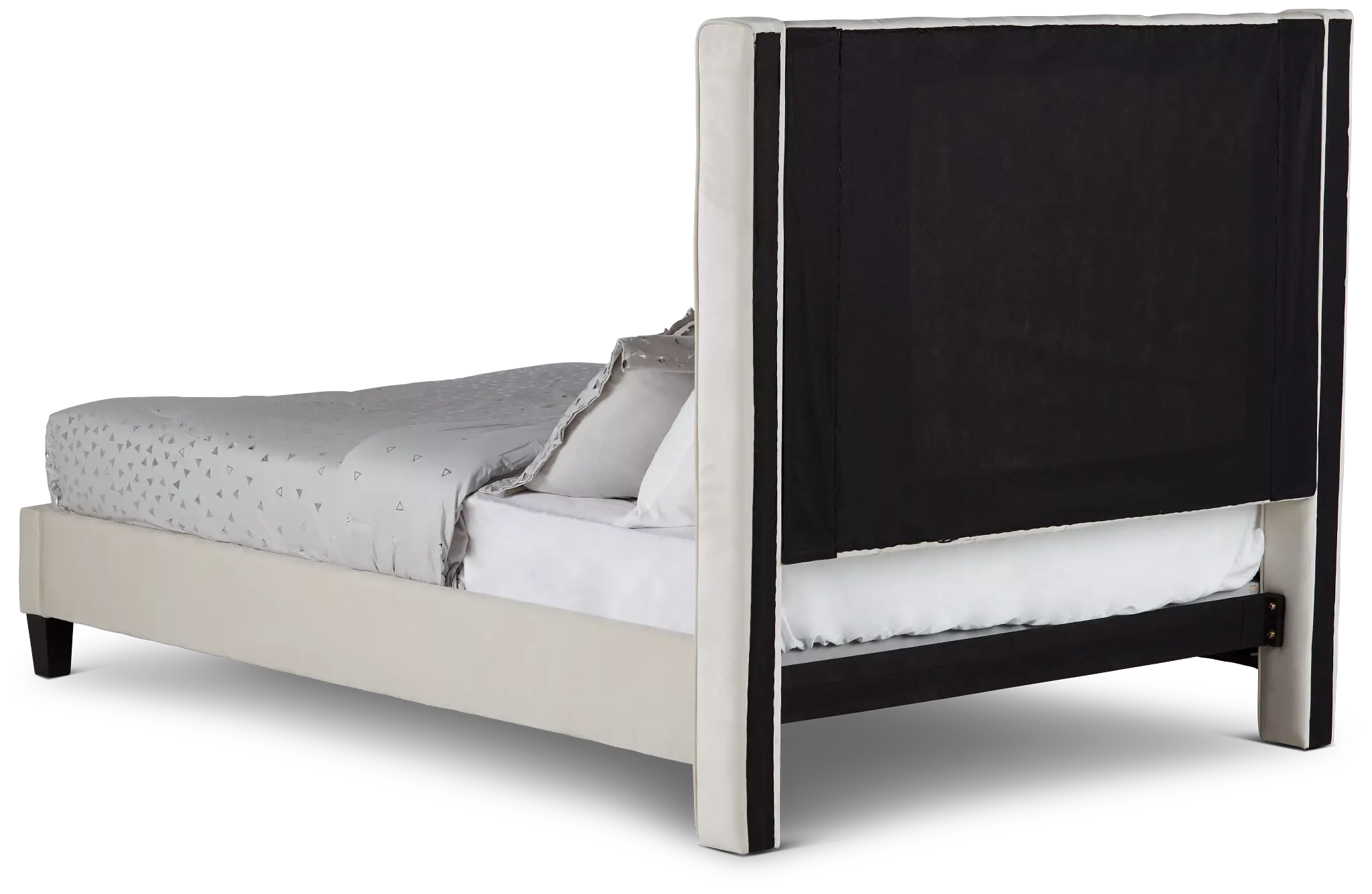 Audrey Beige Velvet Platform Bed Audrey Beige Velvet Platform Bed