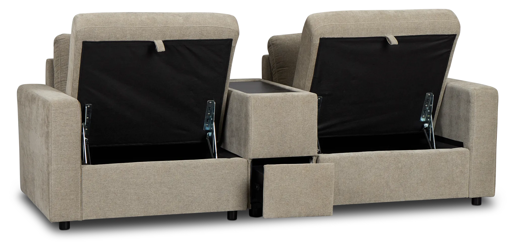 Addie Gray Fabric 2-piece Modular Storage Sofa With Console