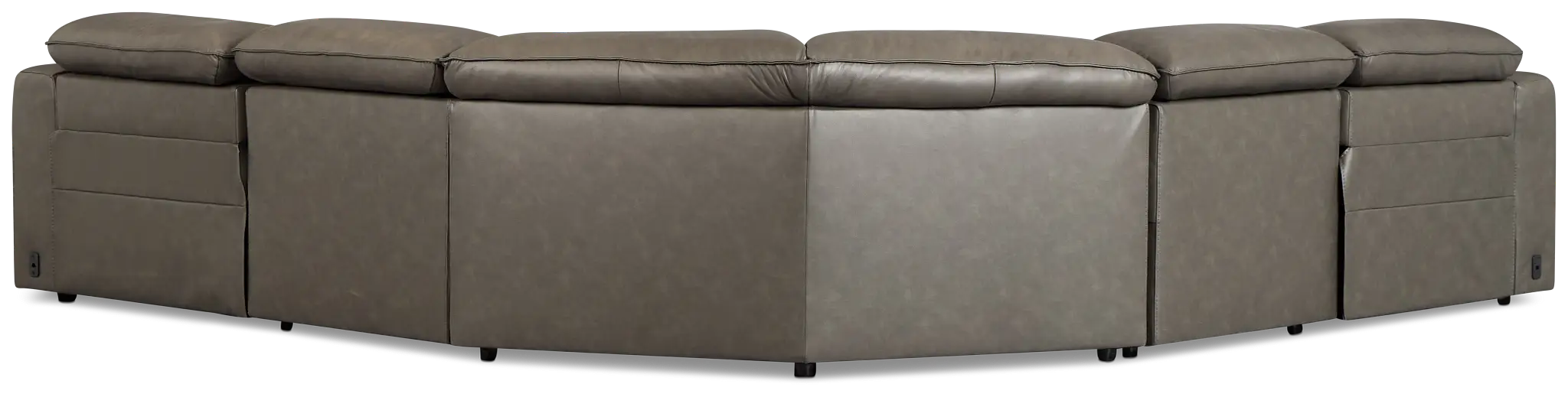 Ryland Dark Gray Lthr/vinyl Small Two-arm Power Reclining Sectional Ryland Dark Gray Lthr/vinyl Small Two-arm Power Reclining Sectional