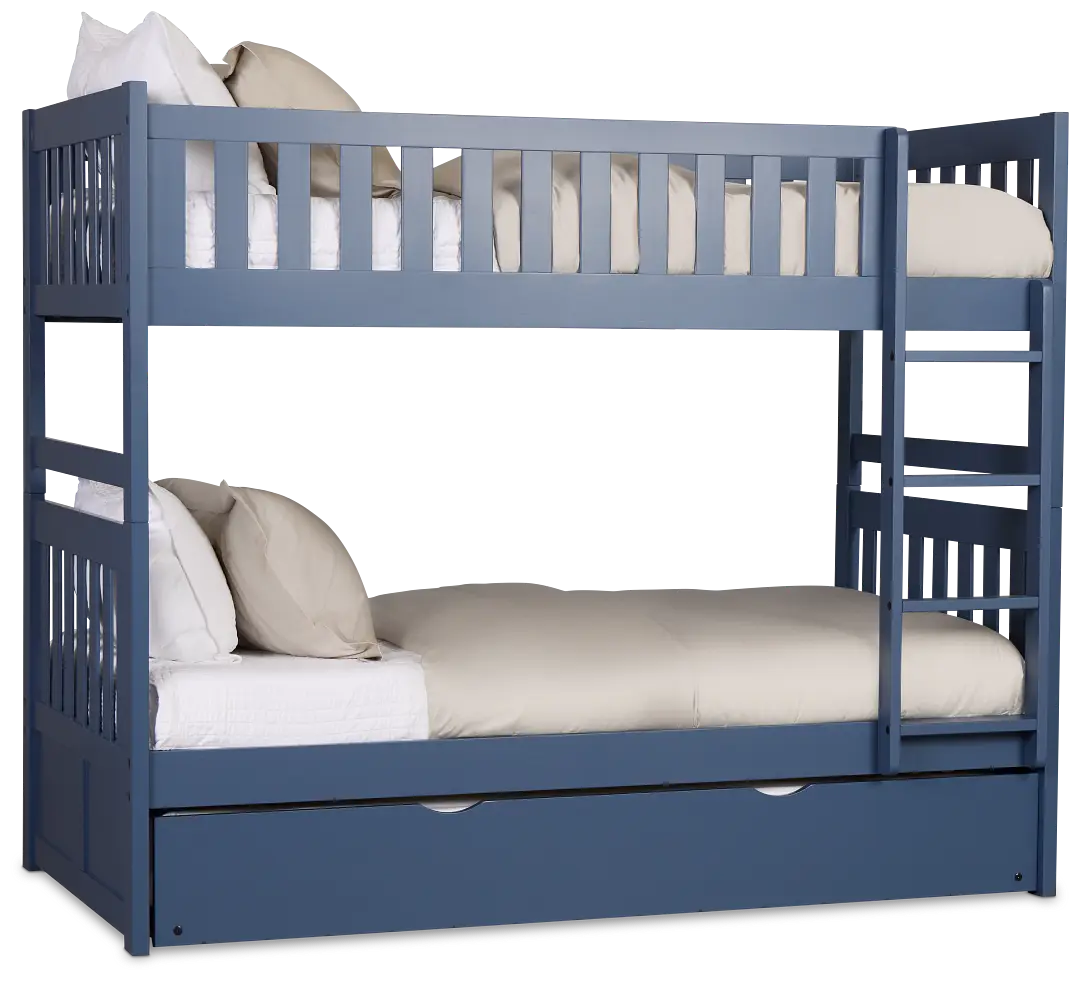 Charleston Dark Blue Trundle Bunk Bed Charleston Dark Blue Trundle Bunk Bed