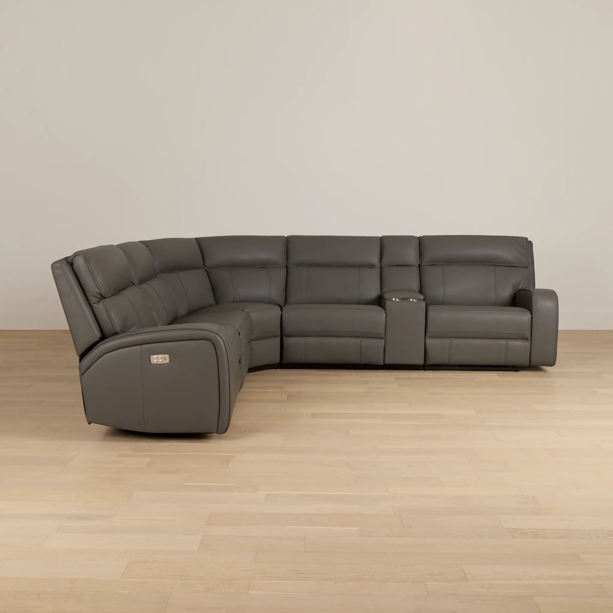 Rhett Gray Micro Small Two-arm Power Reclining Sectional Rhett Gray Micro Small Two-arm Power Reclining Sectional