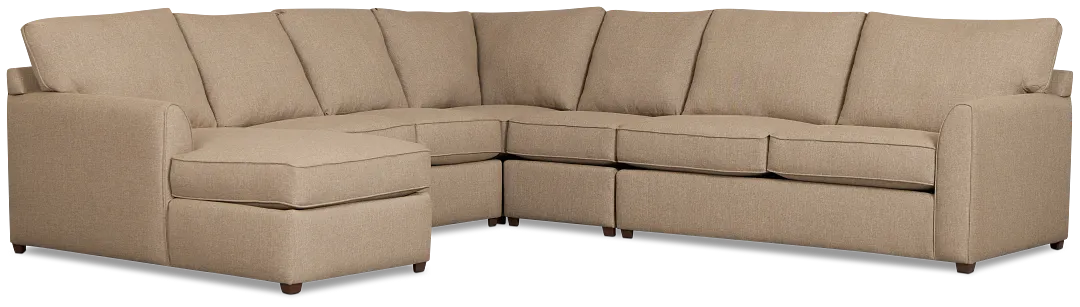 Tate Brown Fabric Large Left Chaise Sectional