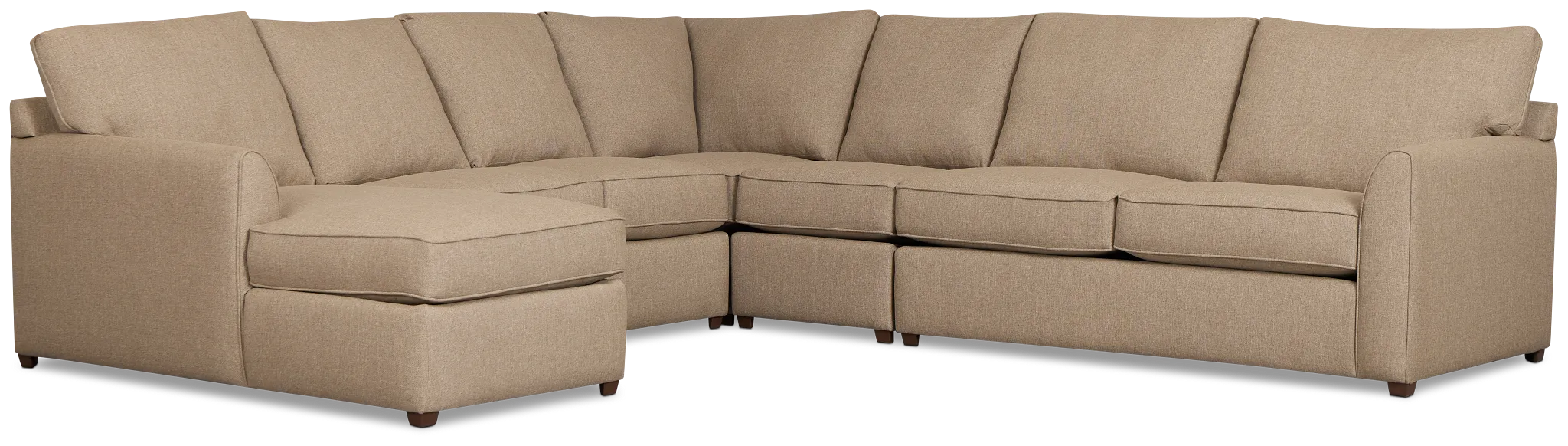 Tate Brown Fabric Large Left Chaise Sectional