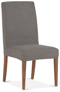 Harbor Dark Gray Short Slipcover Chair With Light Tone Leg