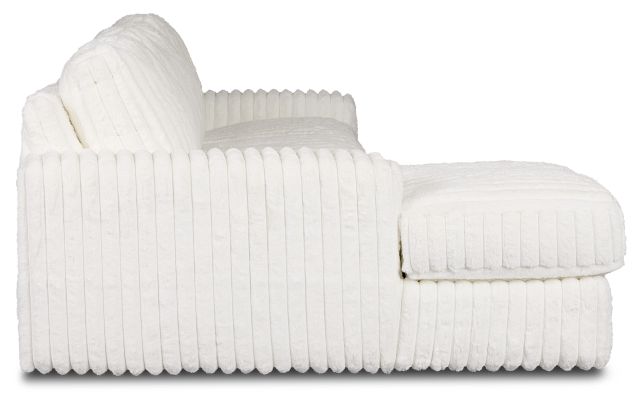 Teddy White Fabric Small Left Chaise Sectional