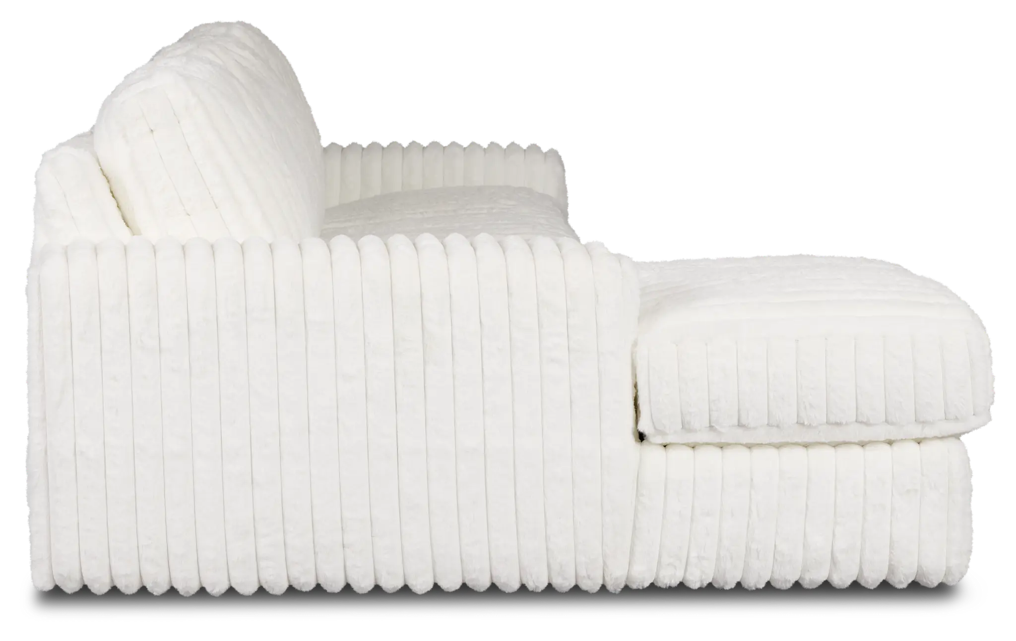 Teddy White Fabric Small Left Chaise Sectional Teddy White Fabric Small Left Chaise Sectional