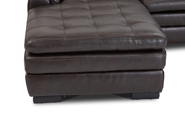 Braden Dark Brown Leather Small Left Chaise Sectional