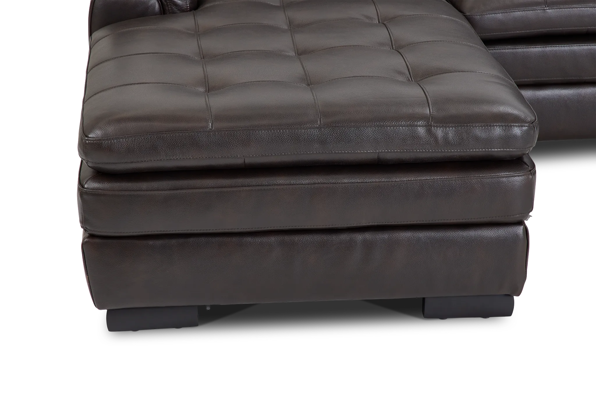 Braden Dark Brown Leather Small Left Chaise Sectional