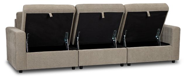 Addie Gray Fabric 3-piece Modular Storage Sofa