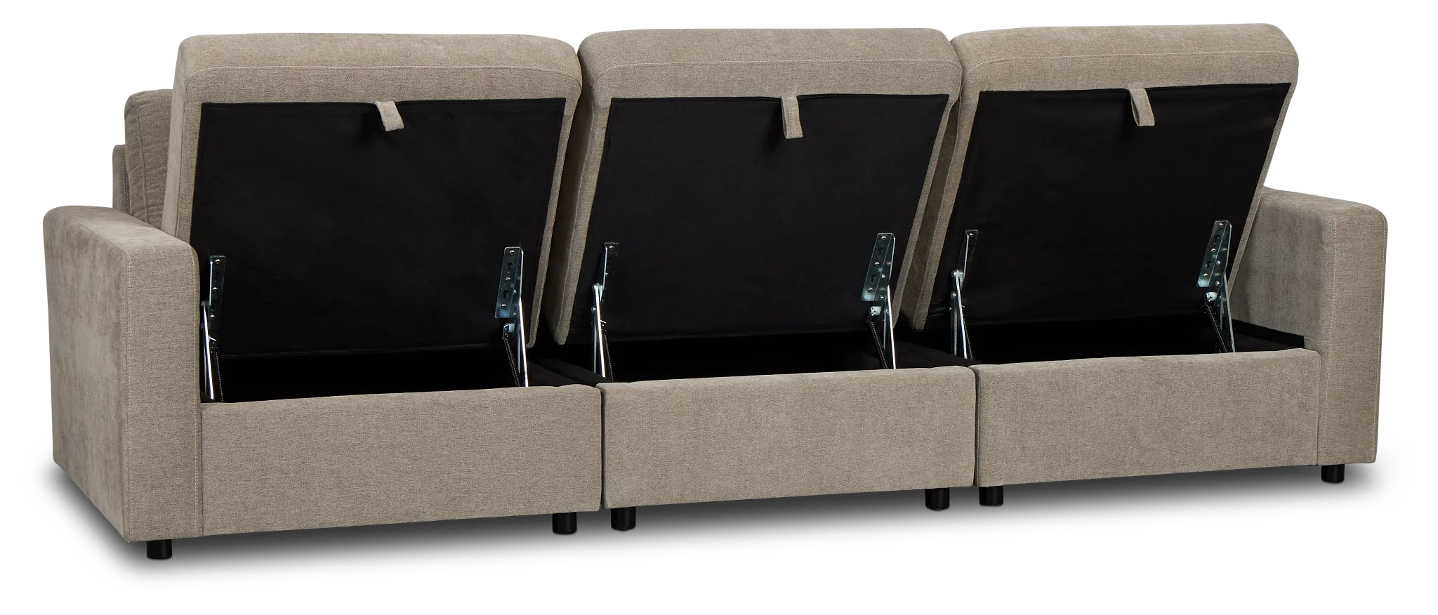 Addie Gray Fabric 3-piece Modular Storage Sofa