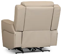 Wilder Taupe Leather Power Recliner With Power Headrest