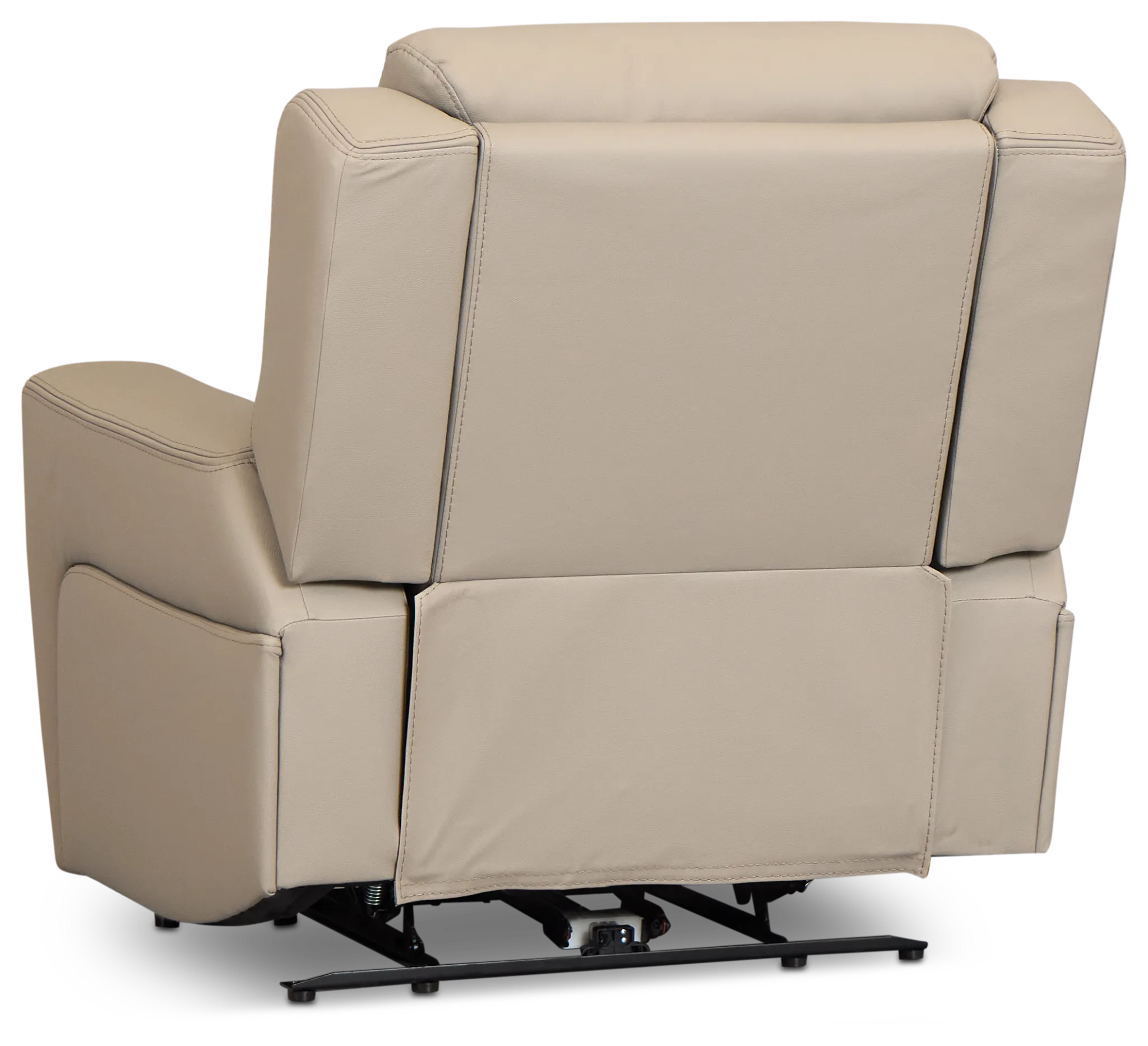 Wilder Taupe Leather Power Recliner With Power Headrest