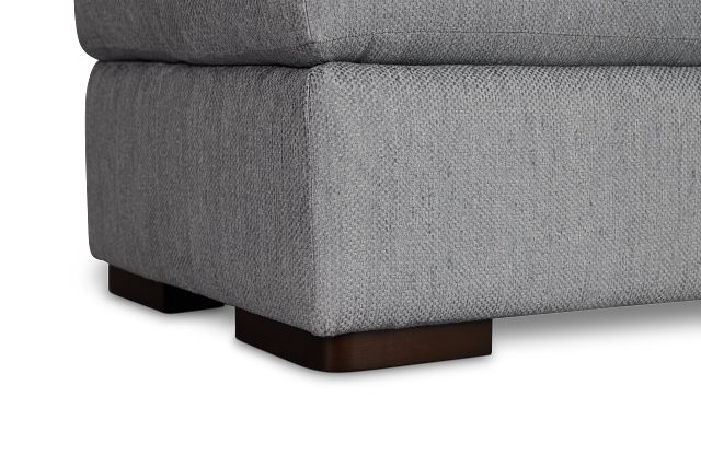 Alpha Light Gray Fabric Ottoman