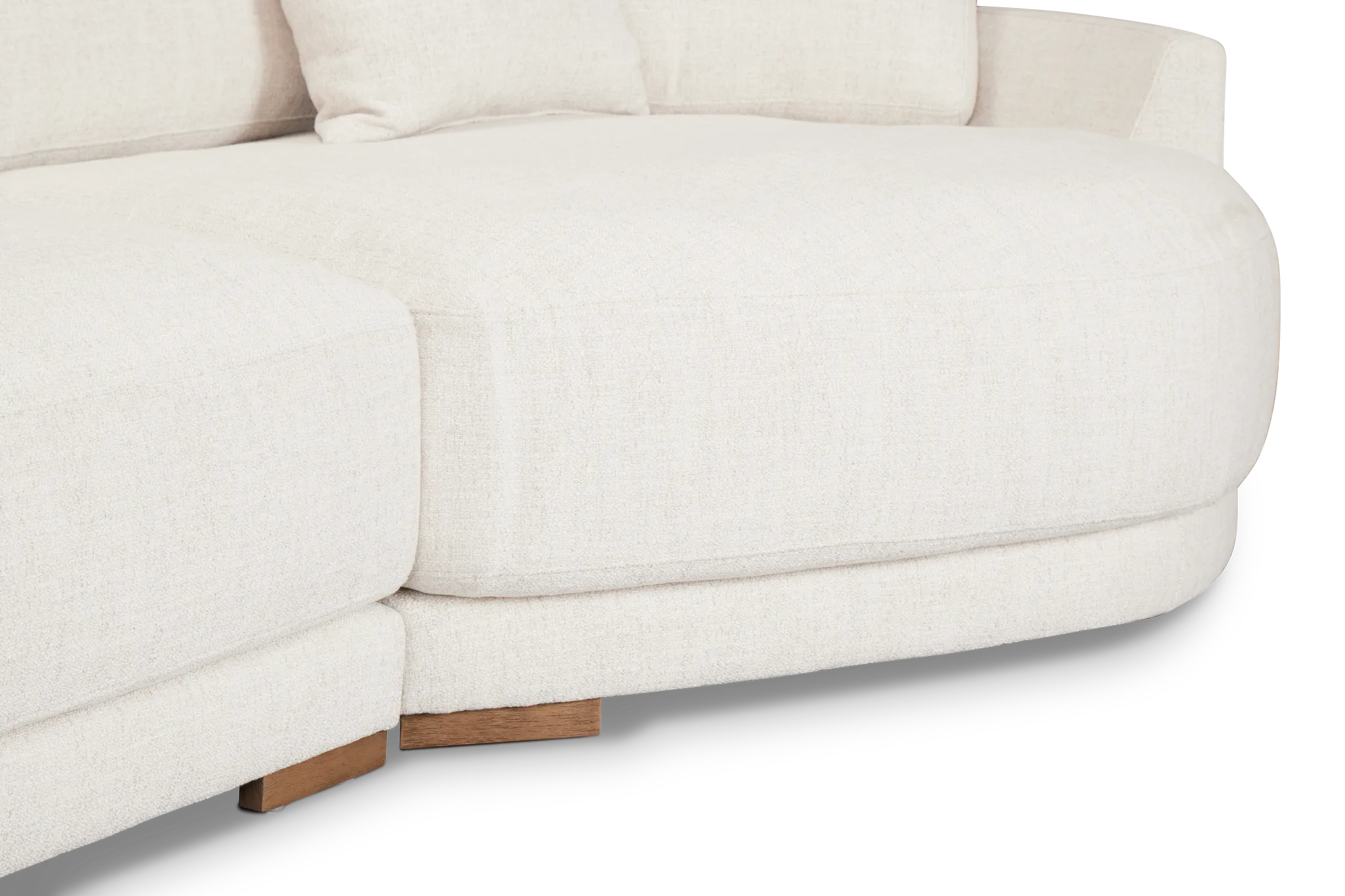 Maeve Light Beige Fabric Right-arm Cuddler Sectional