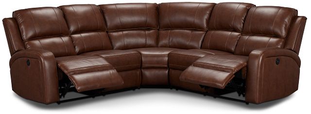 Arden Dark Brown Micro Small Two-arm Power Reclining Sectional
