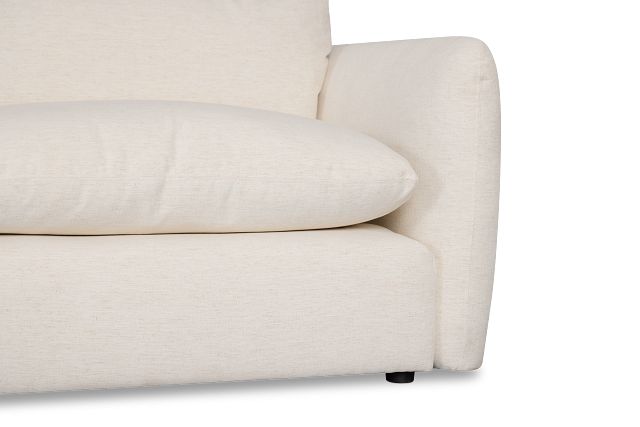 Serena White Fabric 4-piece Right Facing Bumper Sectional