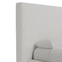 Grayton Linen Light Beige 54" Upholstered Platform Bed