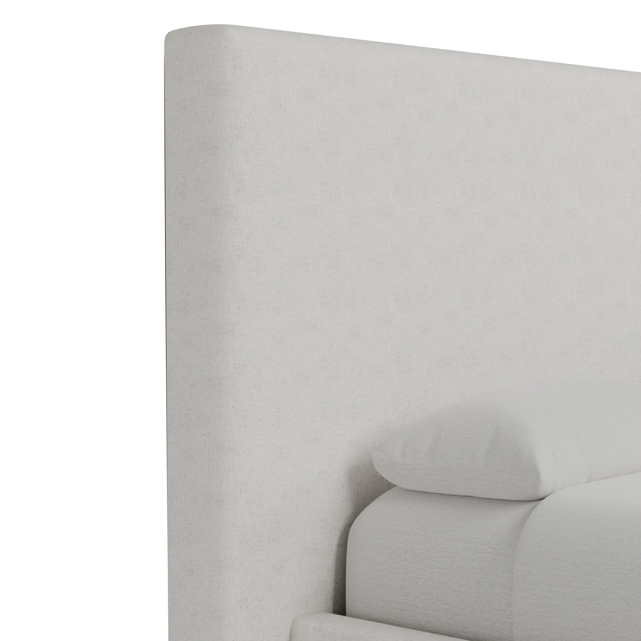 Grayton Linen Light Beige 54" Upholstered Platform Bed