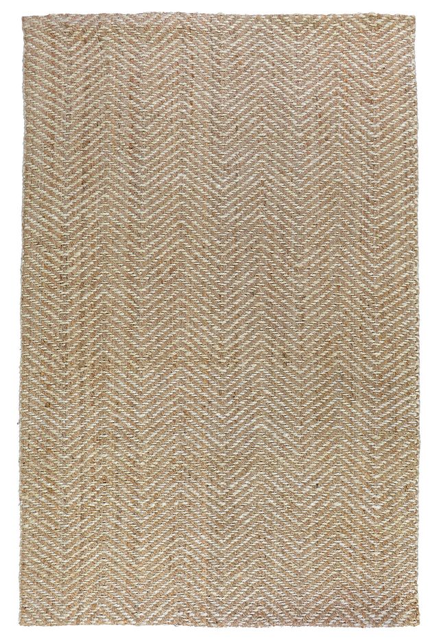 Herringbone White 5x8 Area Rug