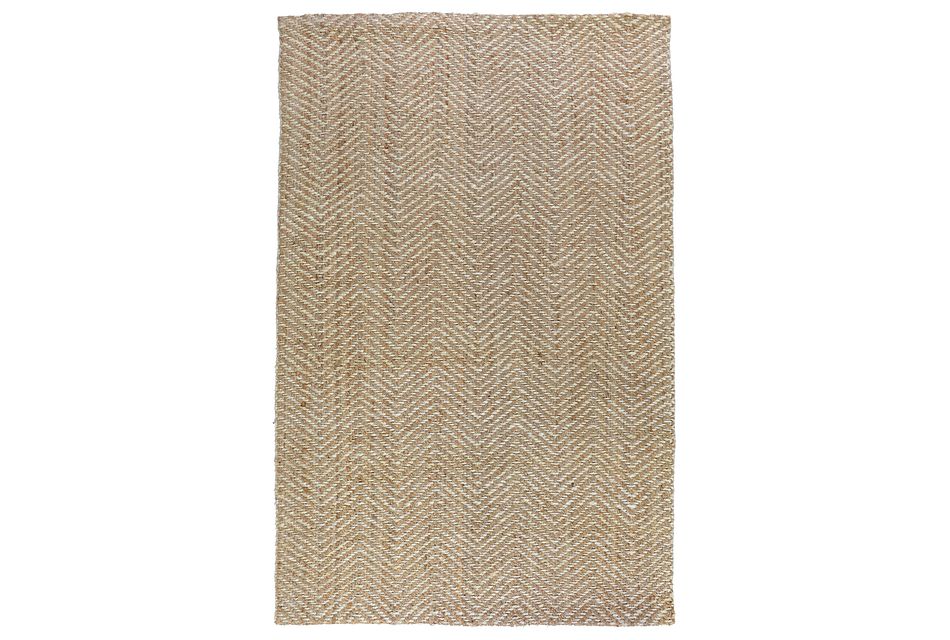 Herringbone White 5x8 Area Rug