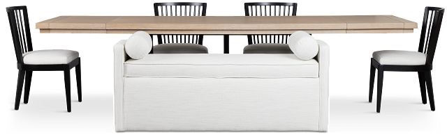 Southlake Two-tone Rectangular Table With 4 Side Chairs & Bench