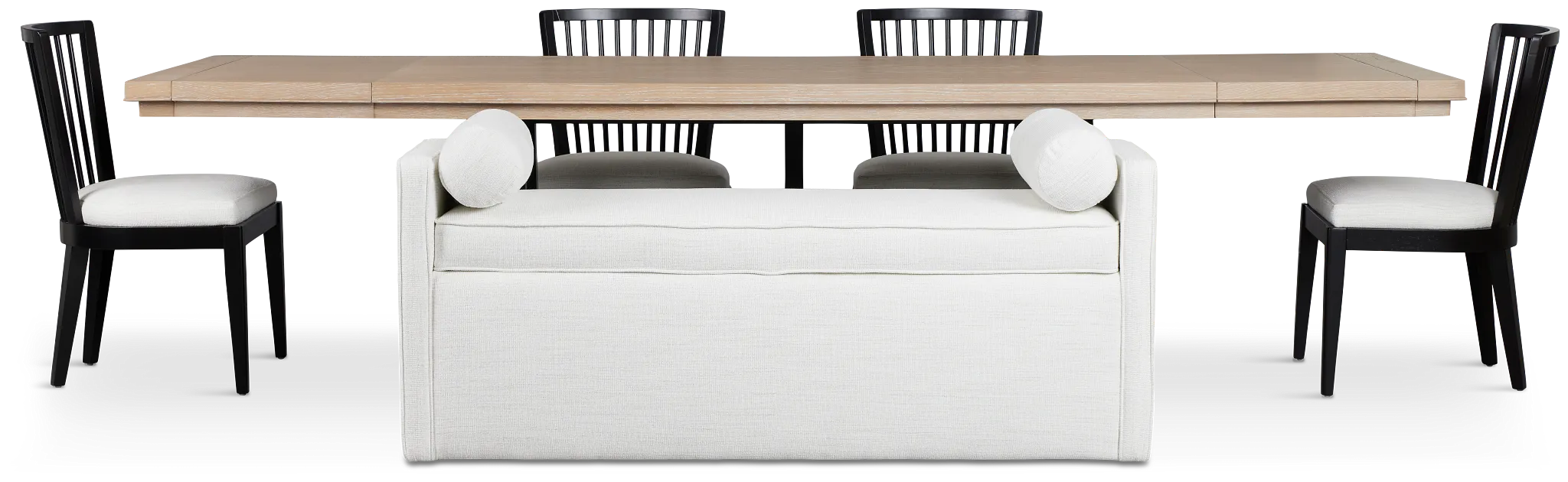 Southlake Two-tone Rectangular Table With 4 Side Chairs & Bench