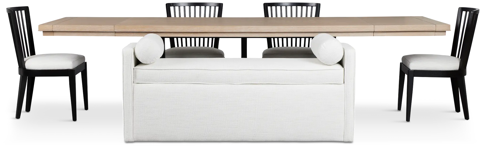 Southlake Two-tone Rectangular Table With 4 Side Chairs & Bench Southlake Two-tone Rectangular Table With 4 Side Chairs & Bench