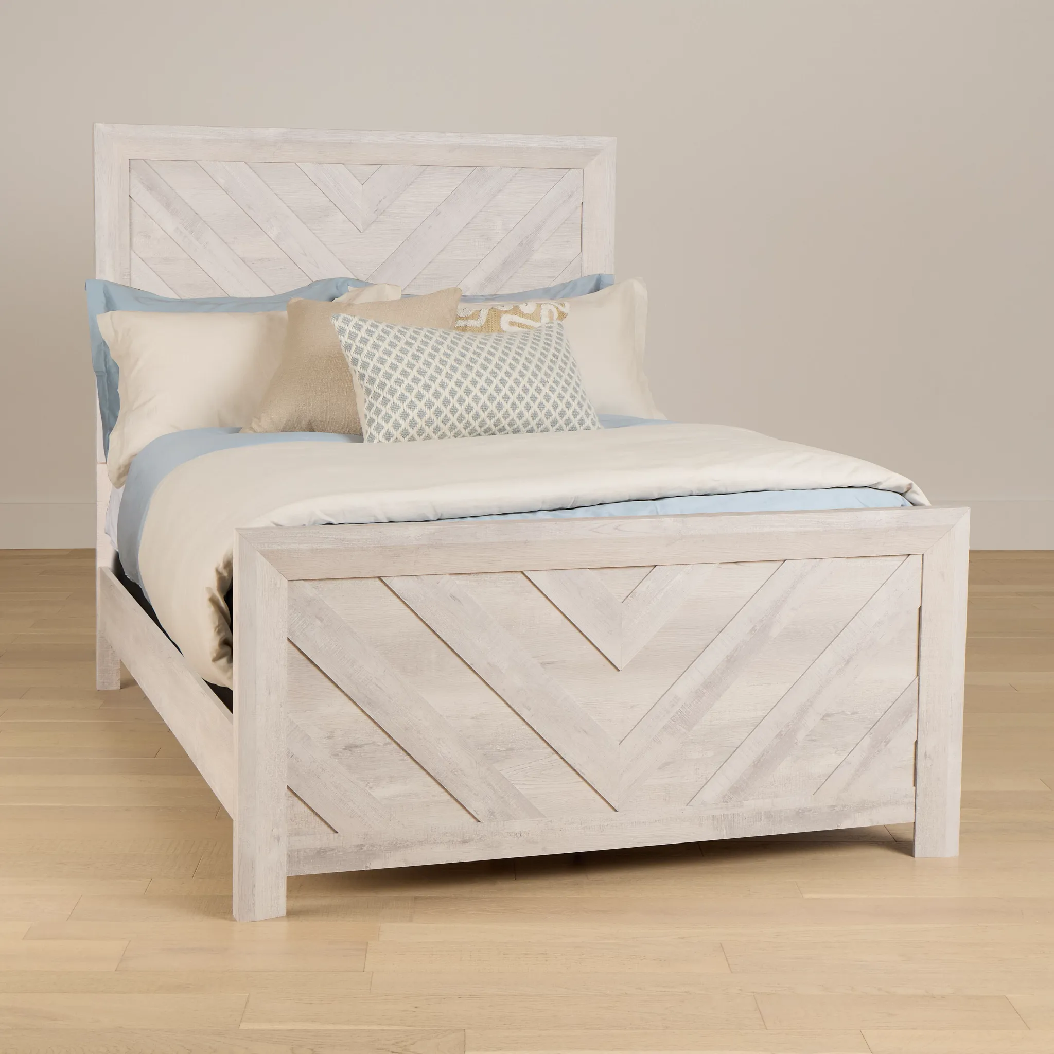 Delray White Panel Bed
