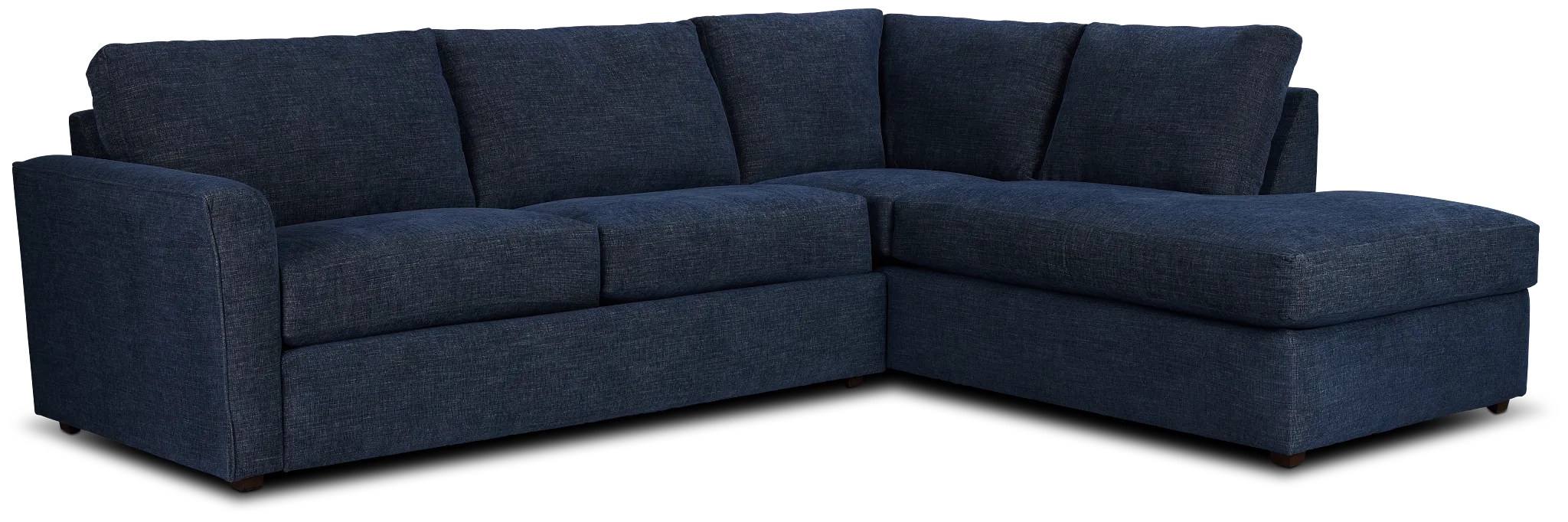 Davis Dark Blue Micro Right Bumper Sectional