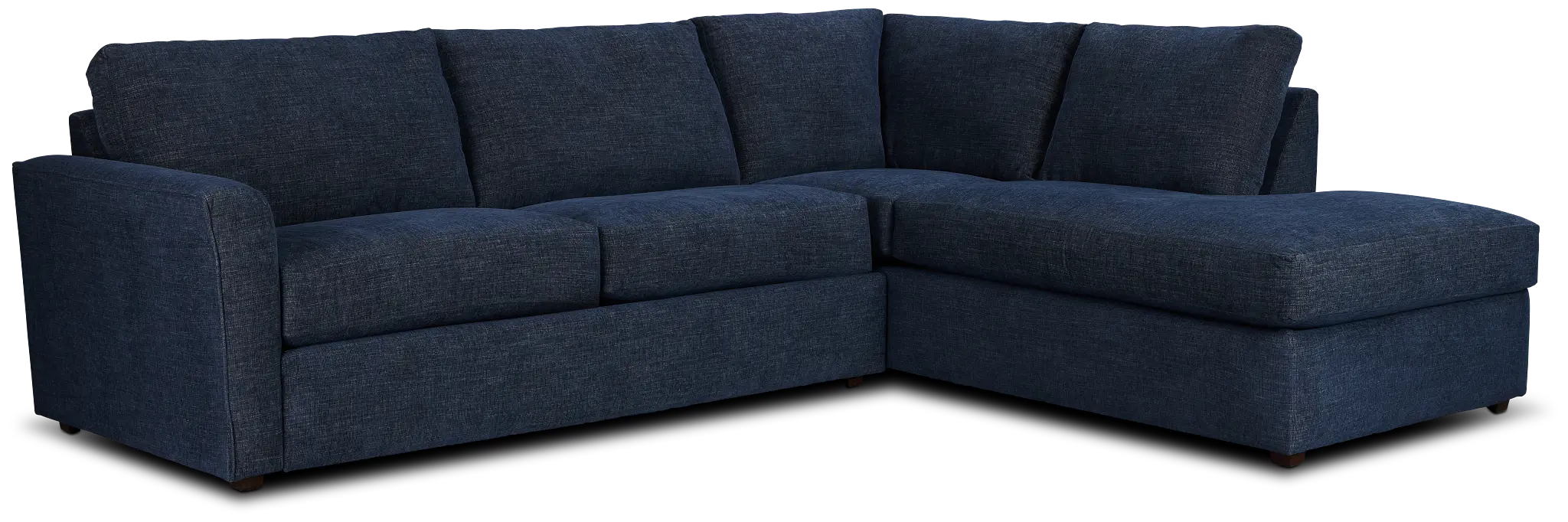 Davis Dark Blue Micro Right Bumper Sectional Davis Dark Blue Micro Right Bumper Sectional