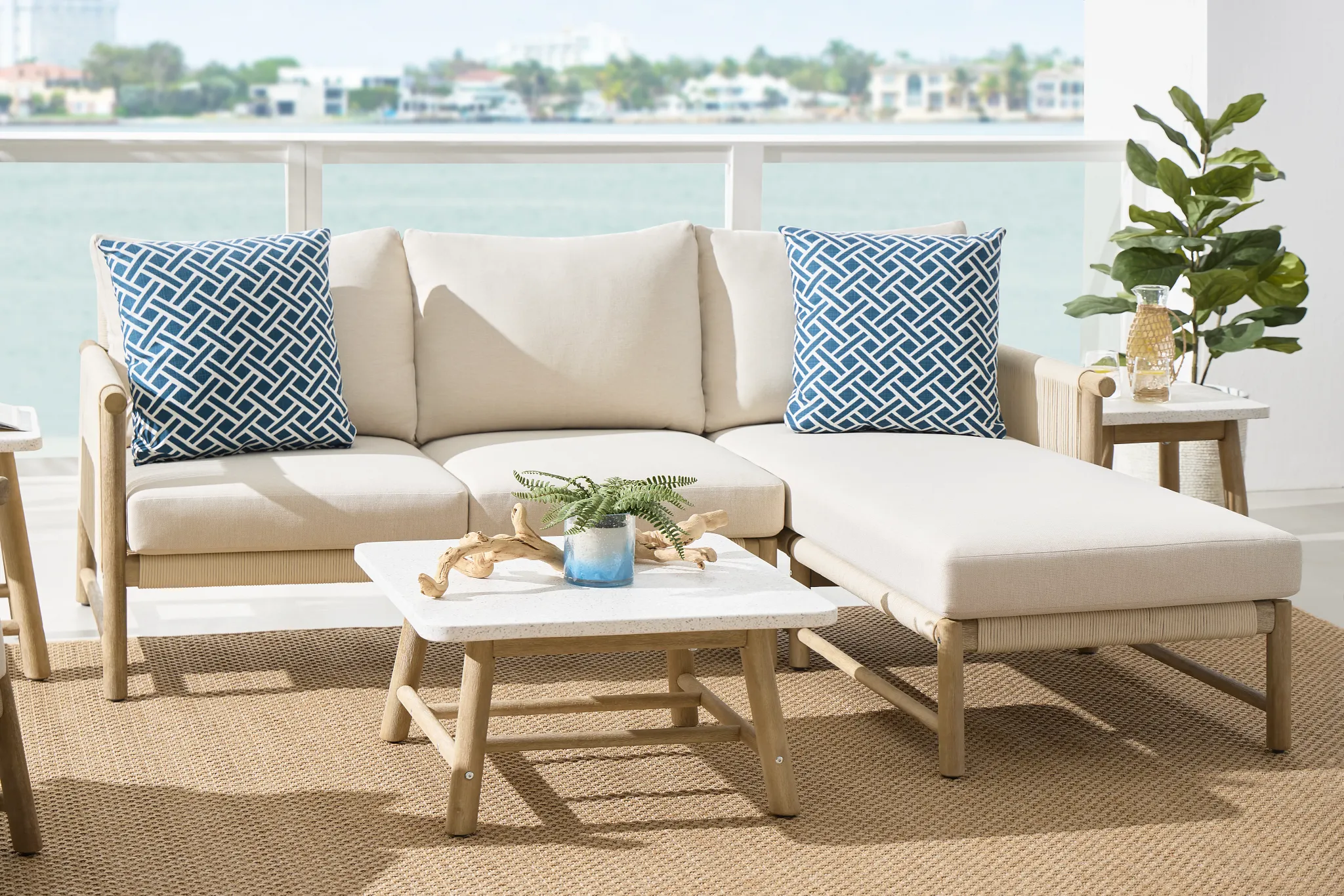 Azure Light Tone Right Arm Chaise Sectional