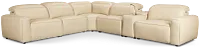 Tidal Beige Lthr/vinyl Medium Dual Power 2-arm Reclining Sectional