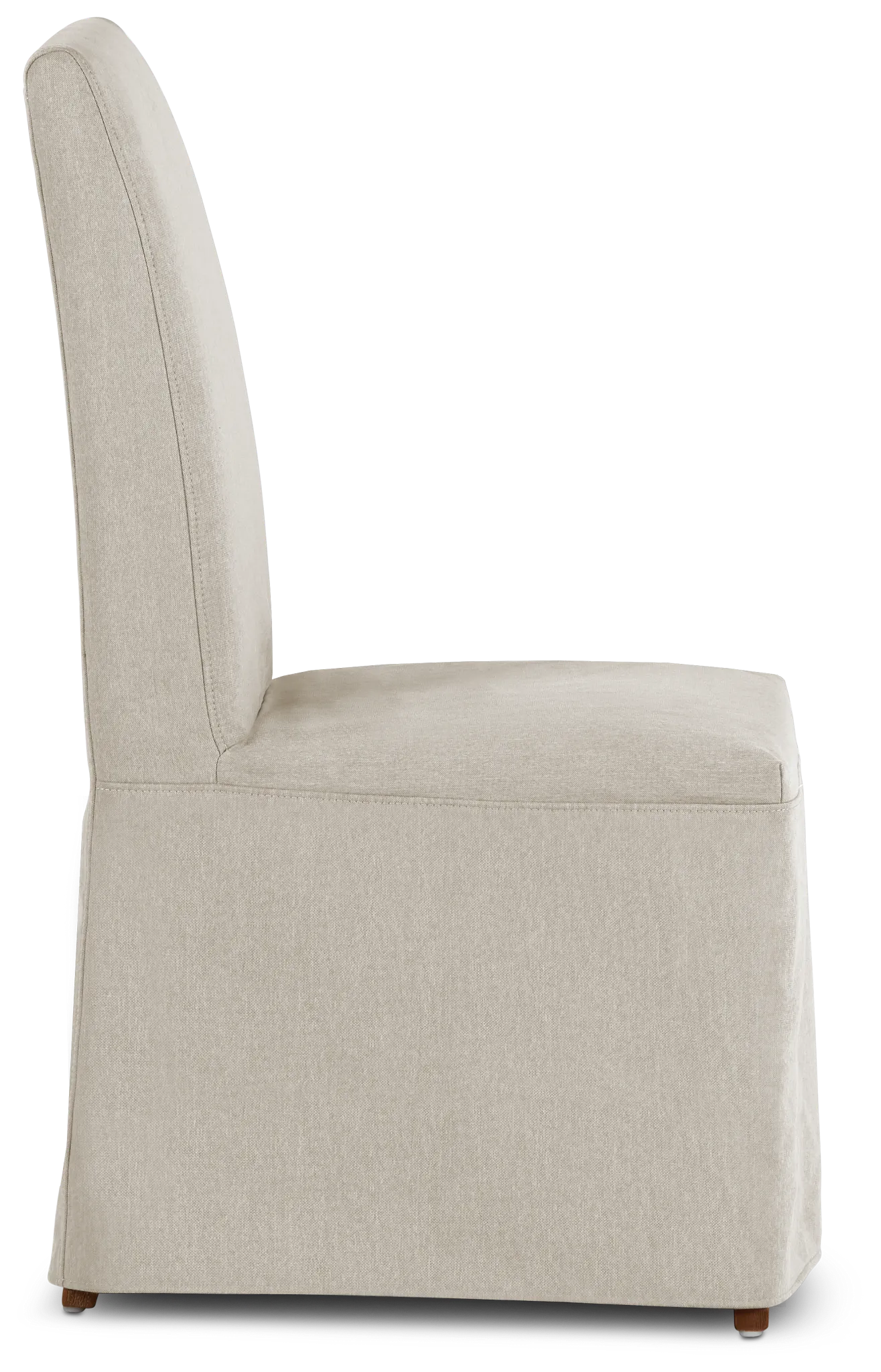 Harbor Light Beige Long Slipcover Chair With Medium-tone Leg