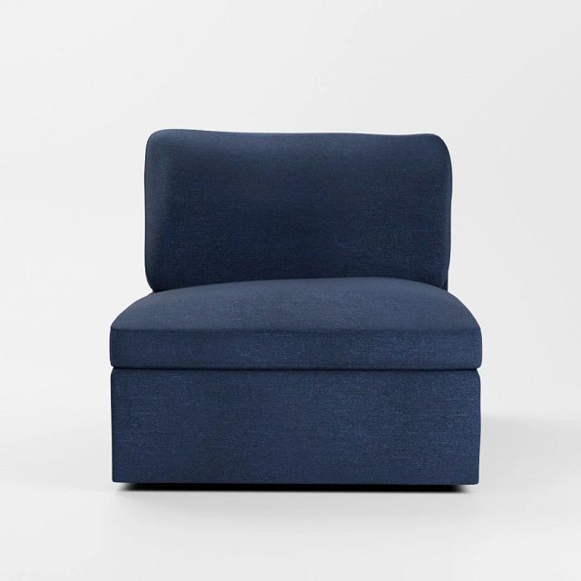 Destin Peyton Dark Blue Fabric Swivel Chair