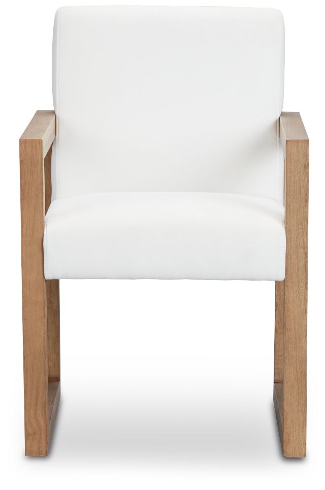 Haven White Upholstered Arm Chair