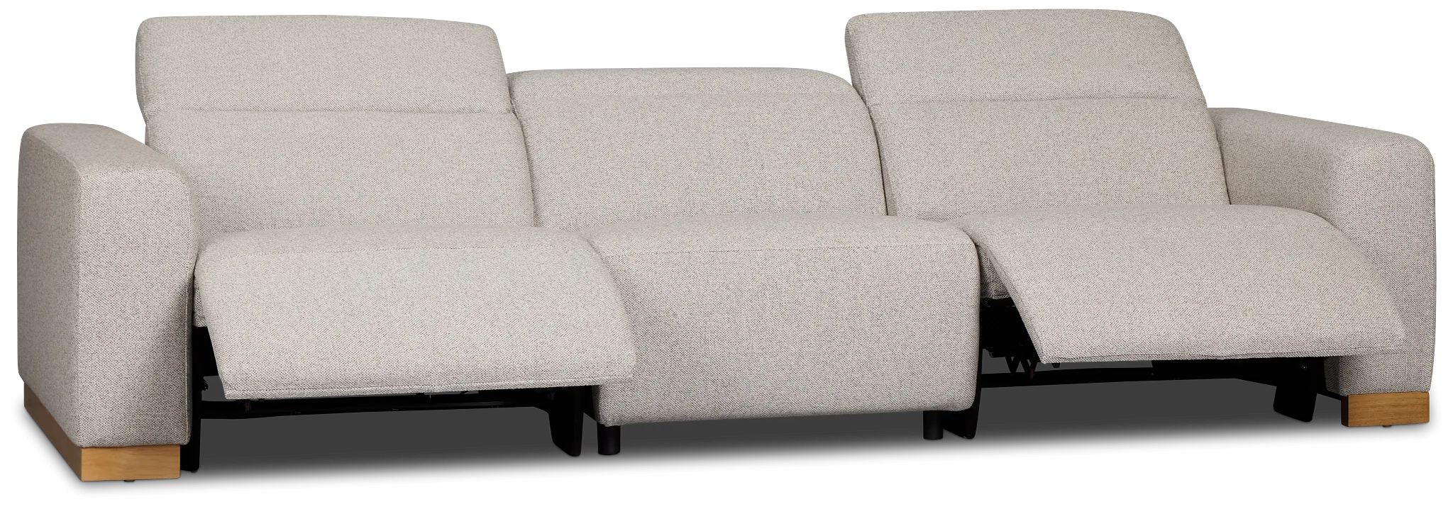 Leona Light Gray Fabric 3-piece Modular Power Sofa