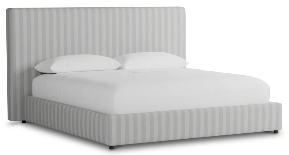 Grayton Sea Lane Light Gray 54" Upholstered Platform Bed