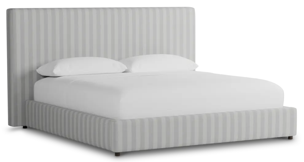 Grayton Sea Lane Light Gray 54" Upholstered Platform Bed Grayton Sea Lane Light Gray 54" Upholstered Platform Bed