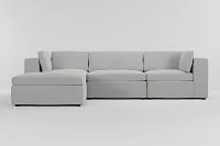 Destin Delray Pewter Fabric 4-piece Bumper Sectional