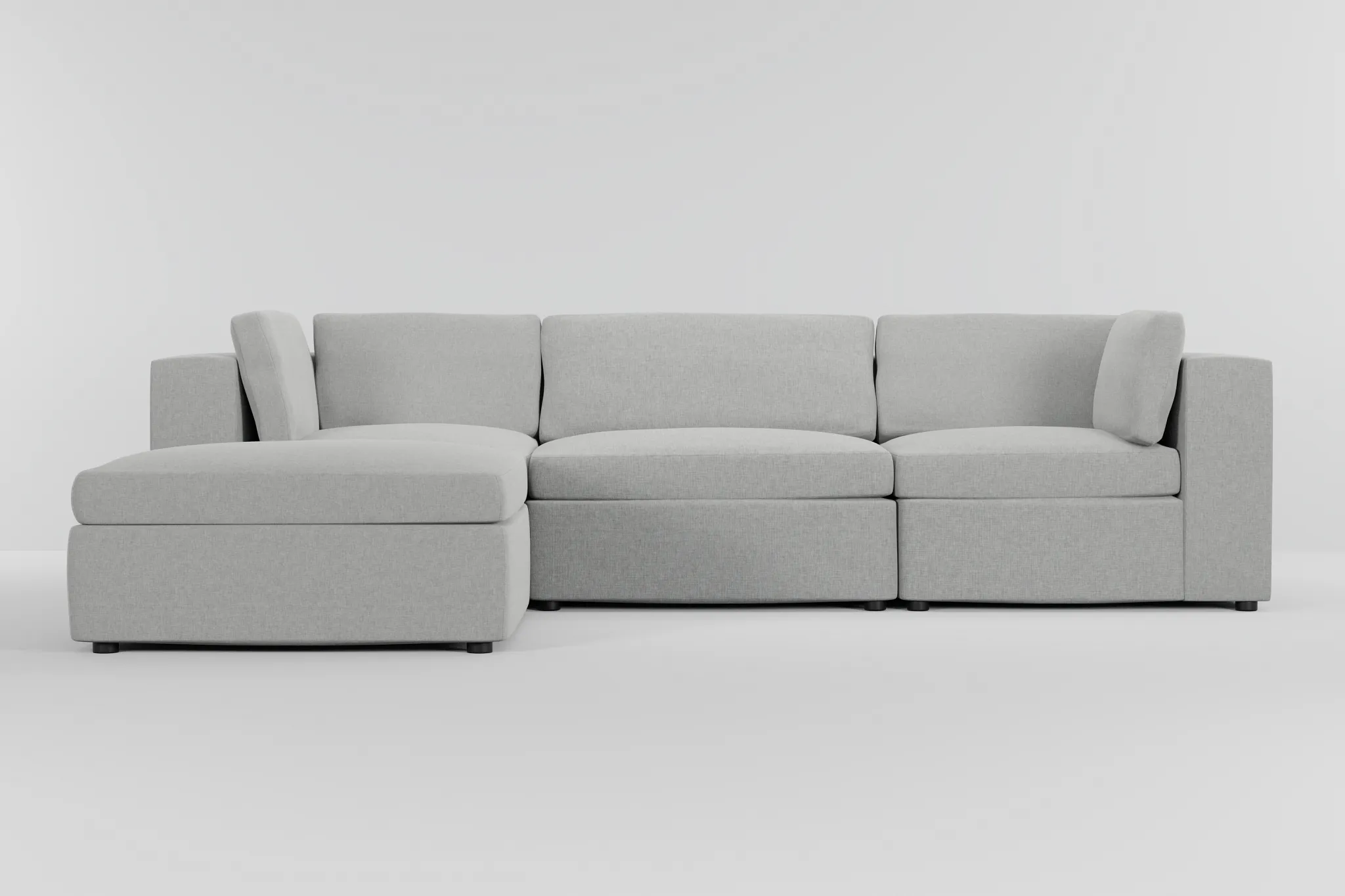 Destin Delray Pewter Fabric 4-piece Bumper Sectional