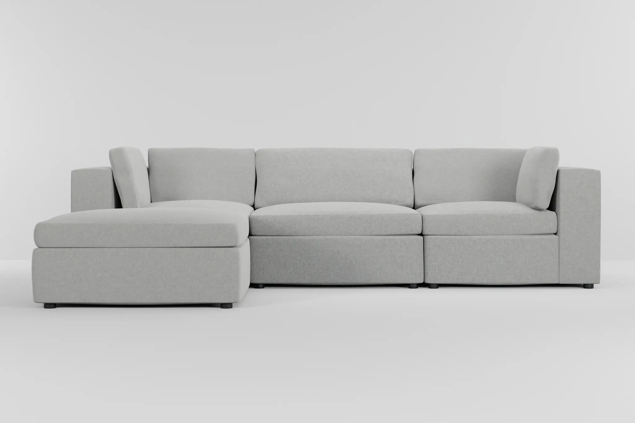 Destin Delray Pewter Fabric 4-piece Bumper Sectional Destin Delray Pewter Fabric 4-piece Bumper Sectional