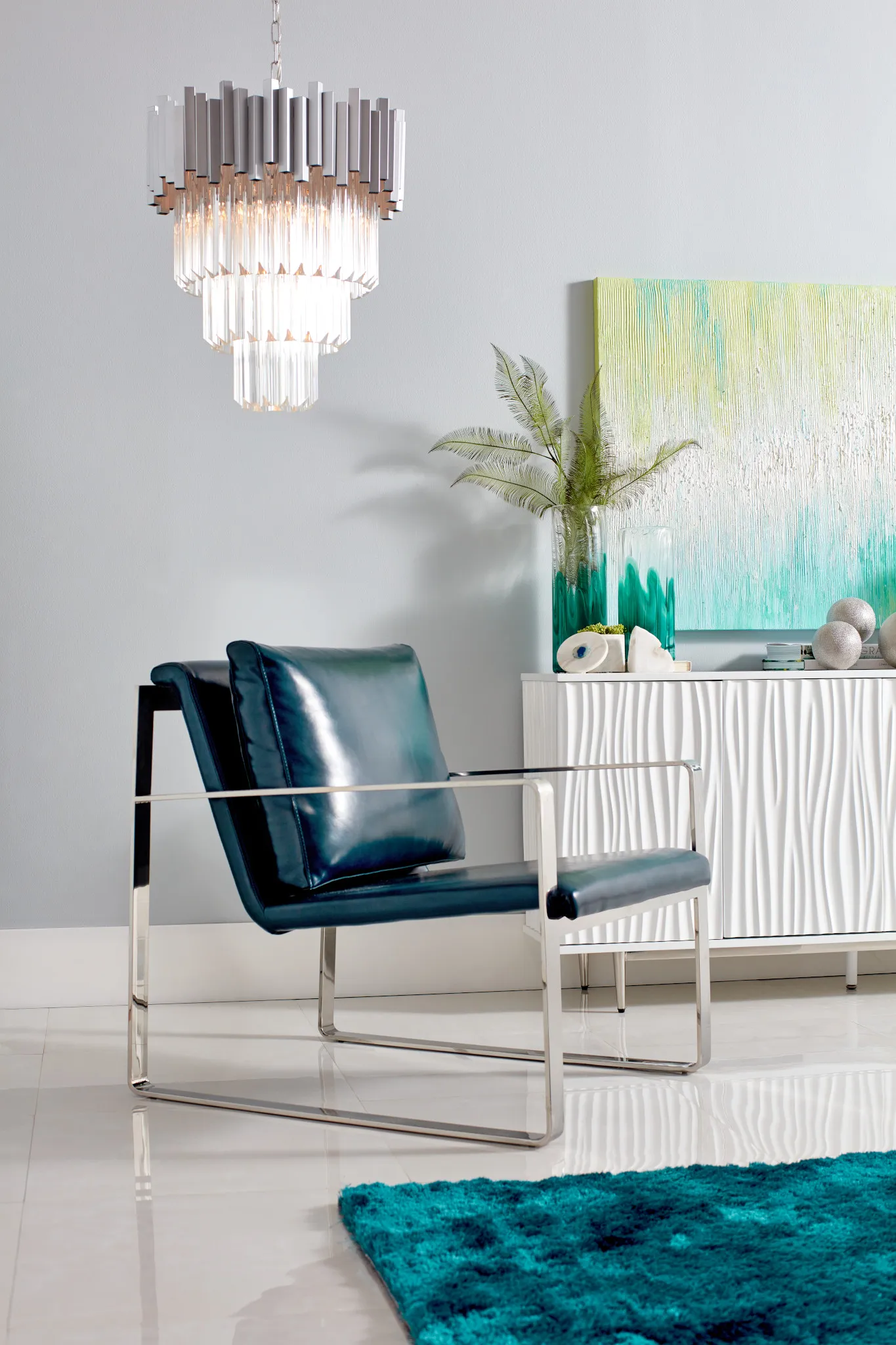 Roslin Blue Uph Accent Chair