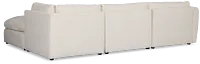 Serena White Fabric 4-piece Left Facing Bumper Sectional