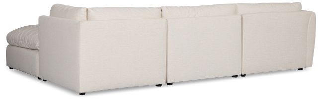 Serena White Fabric 4-piece Left Facing Bumper Sectional