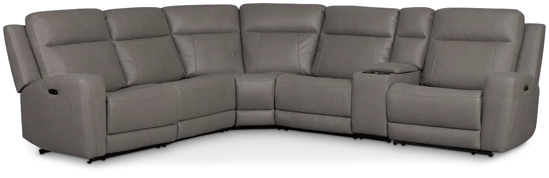 Colton Light Gray Micro Medium Dual Power 2-arm Reclining Sectional